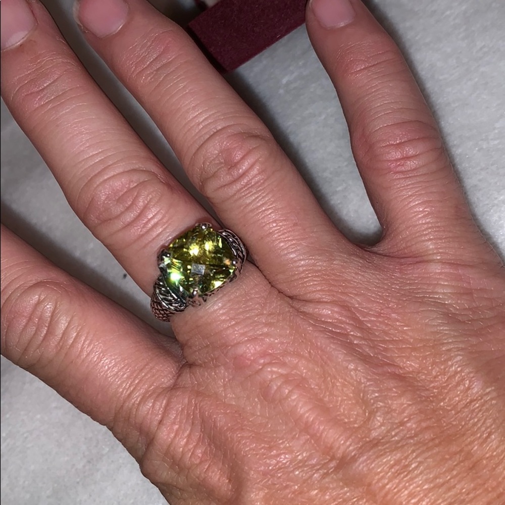 Premier Designs Green & Silver Ring circa2004